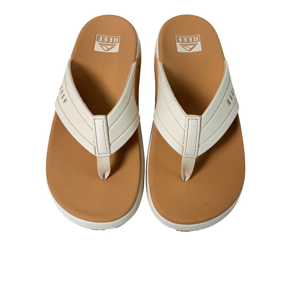 Reef Sydnee Swell Low Sandals Womens 7 Cream Tan Flip Flops Resort Beach